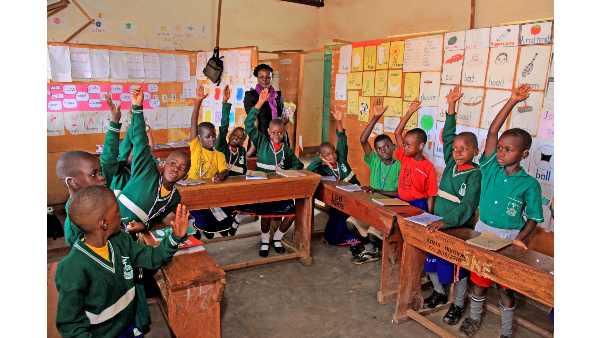 Ugandan children learning